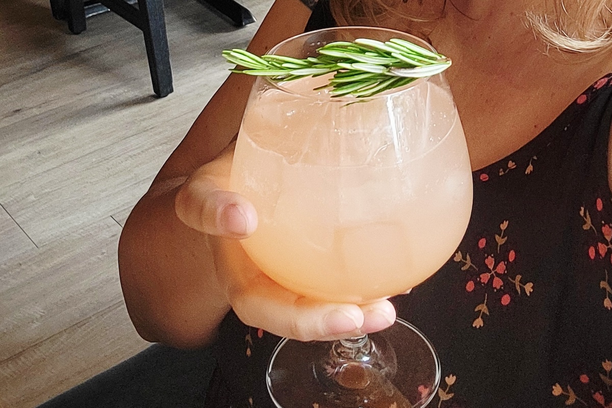 A sparkling rosemary mocktail off the drink menu. | Photo by Linnea Covington