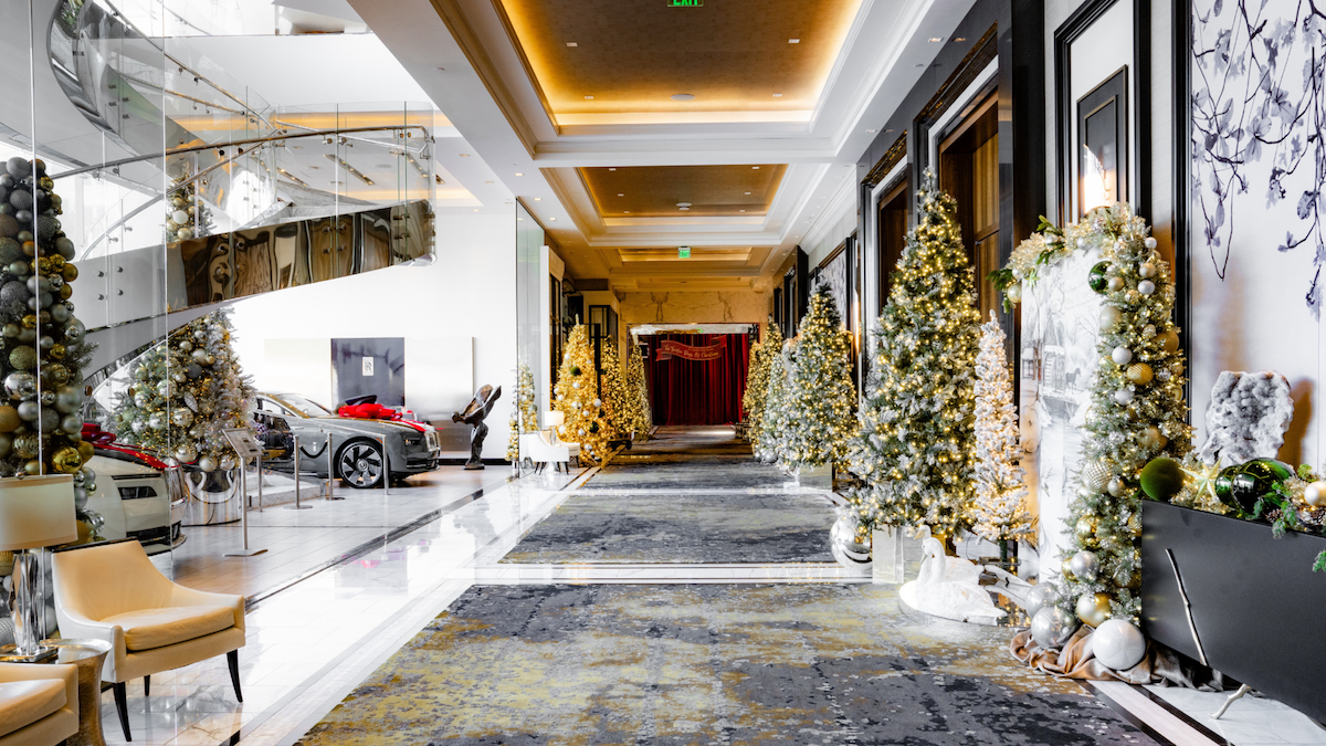 Christmas trees line the halls of the Post Oak Hotel. | Photo by The Post Oak Hotel