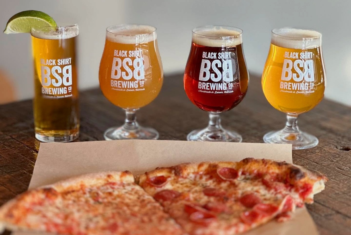 Beer and pizza, what better combo is there. | Photo by Black Shirt Brewing Co.
