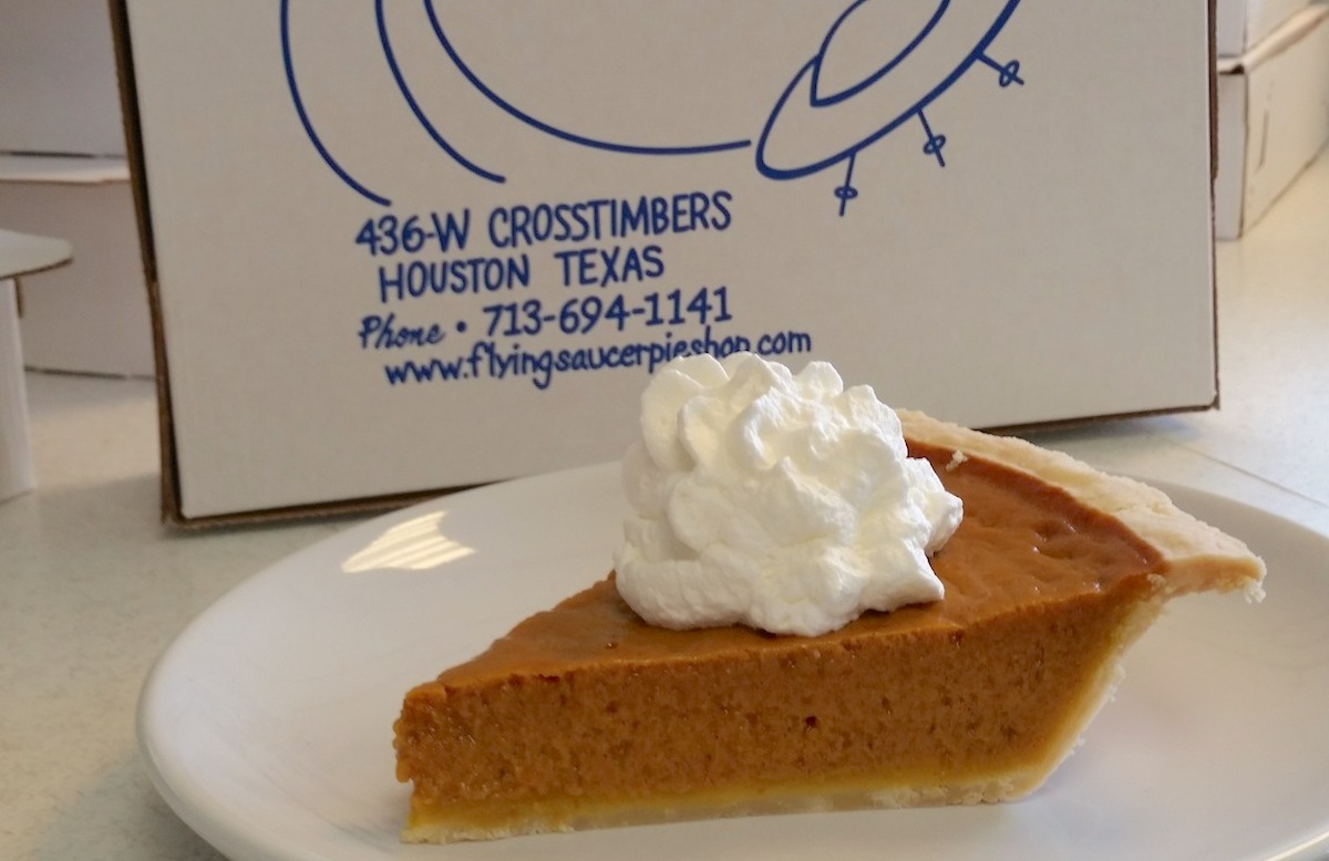 A slice of pumpkin pie at Flying Saucer Pie Company. | Photo by Flying Saucer Pie Company