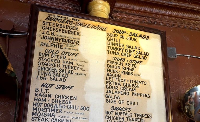 My_brothers_bar_by_antony_bruno_horizontal_menu - DiningOut The old menu at My Brother's Bar. | Photo by Antony Bruno