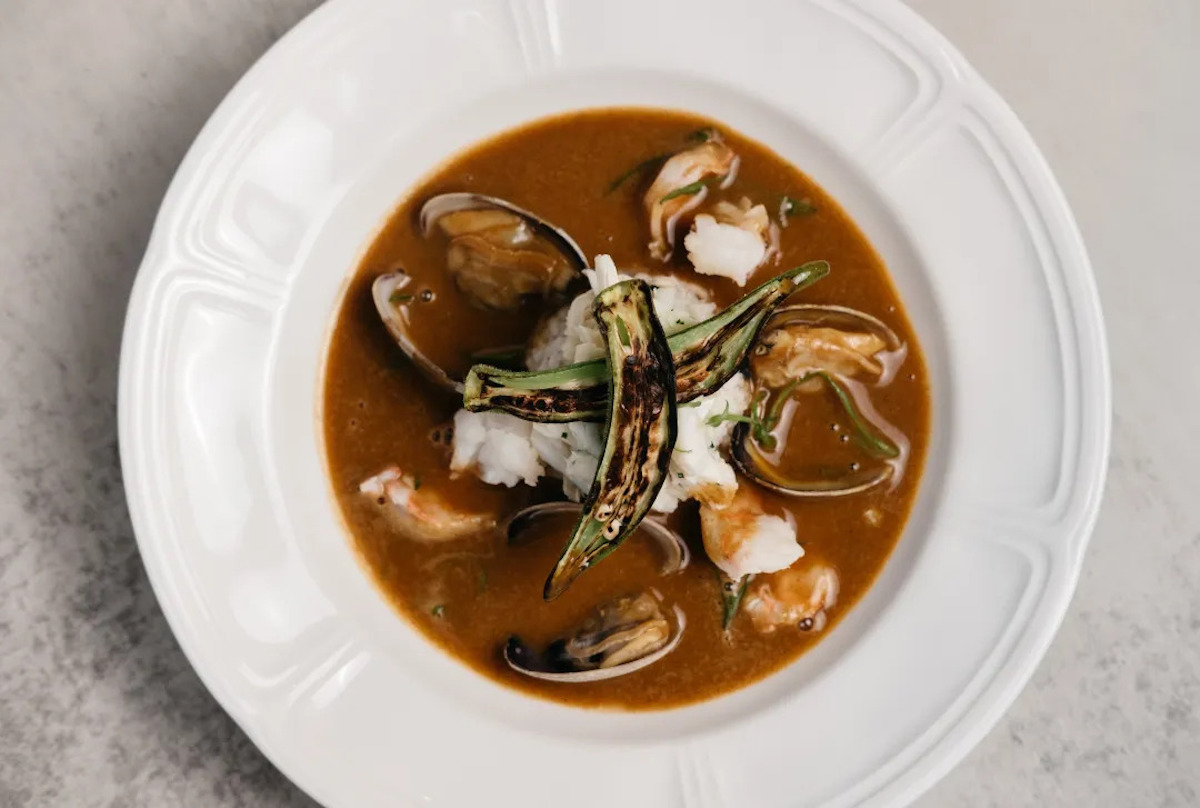 Gumbo with crab, shrimp, oyster, and okra at Navy Blue. | Photo by Caroline Fontenot