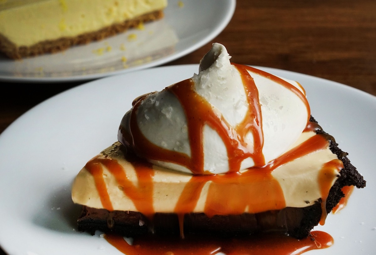 A slice of black bottom caramel pie at Nobie's. | Photo by Nobie's