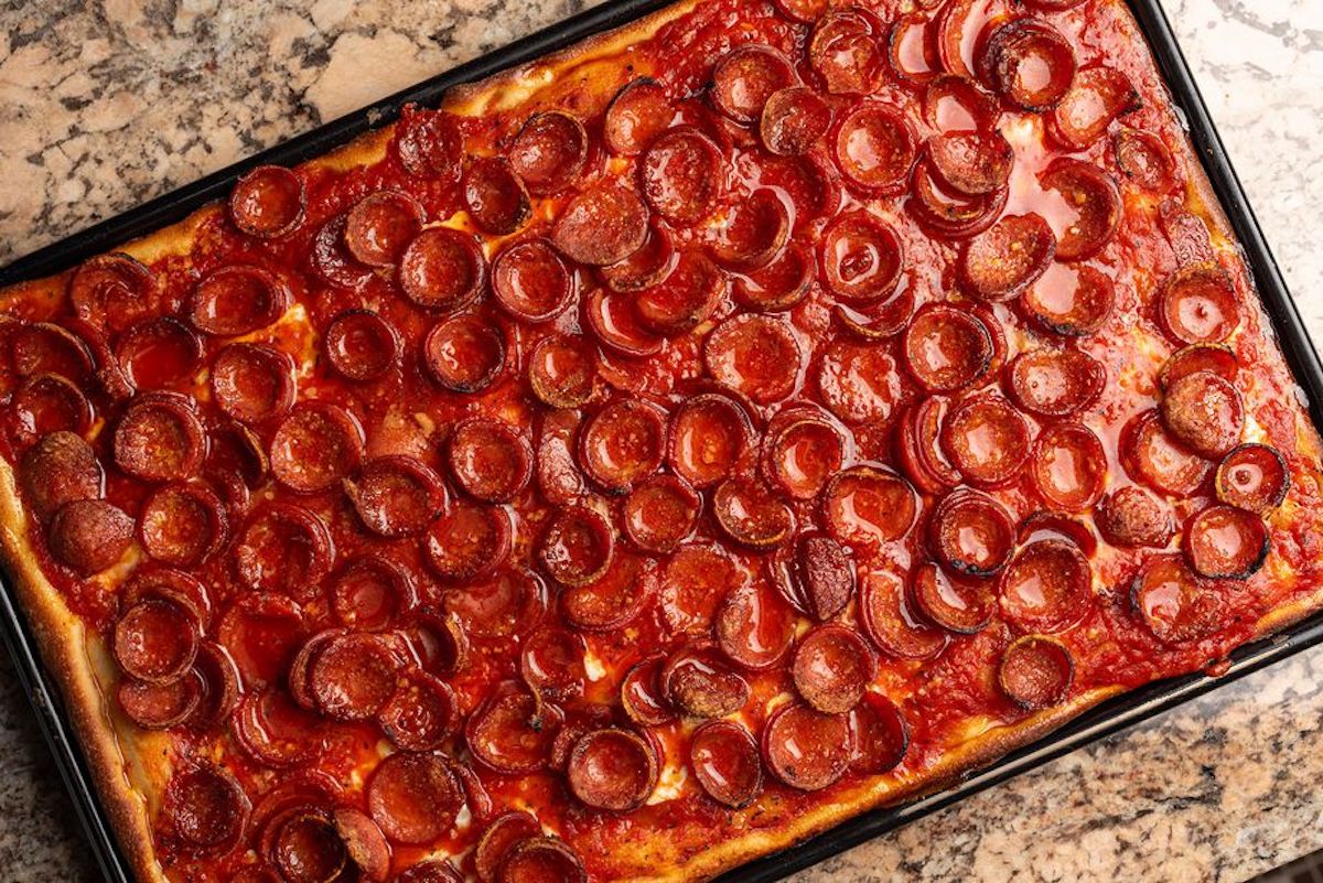 Spicy Spring_PC Wonho Frank Lee - DiningOut A layer of cupped pepperonis atop a pizza at Prince St. Pizza. | Photo by Wonho Frank Lee