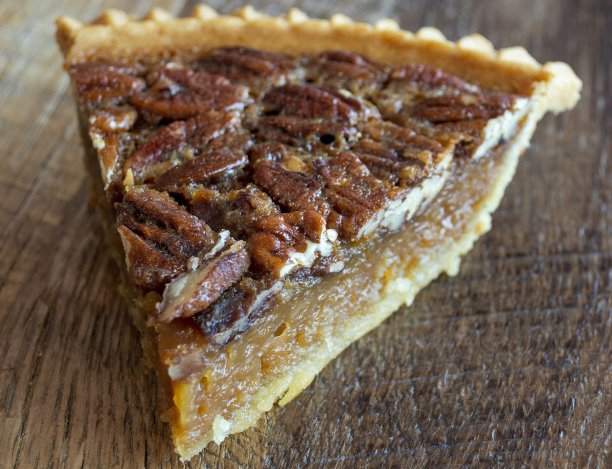 A slice of pecan pie at Three Brothers Bakery. | Photo by Three Brothers Bakery