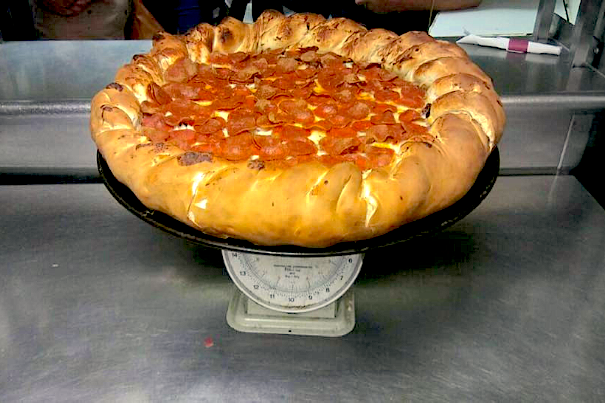 The 14-pound pizza challenge. | Photo by Beau Jo's