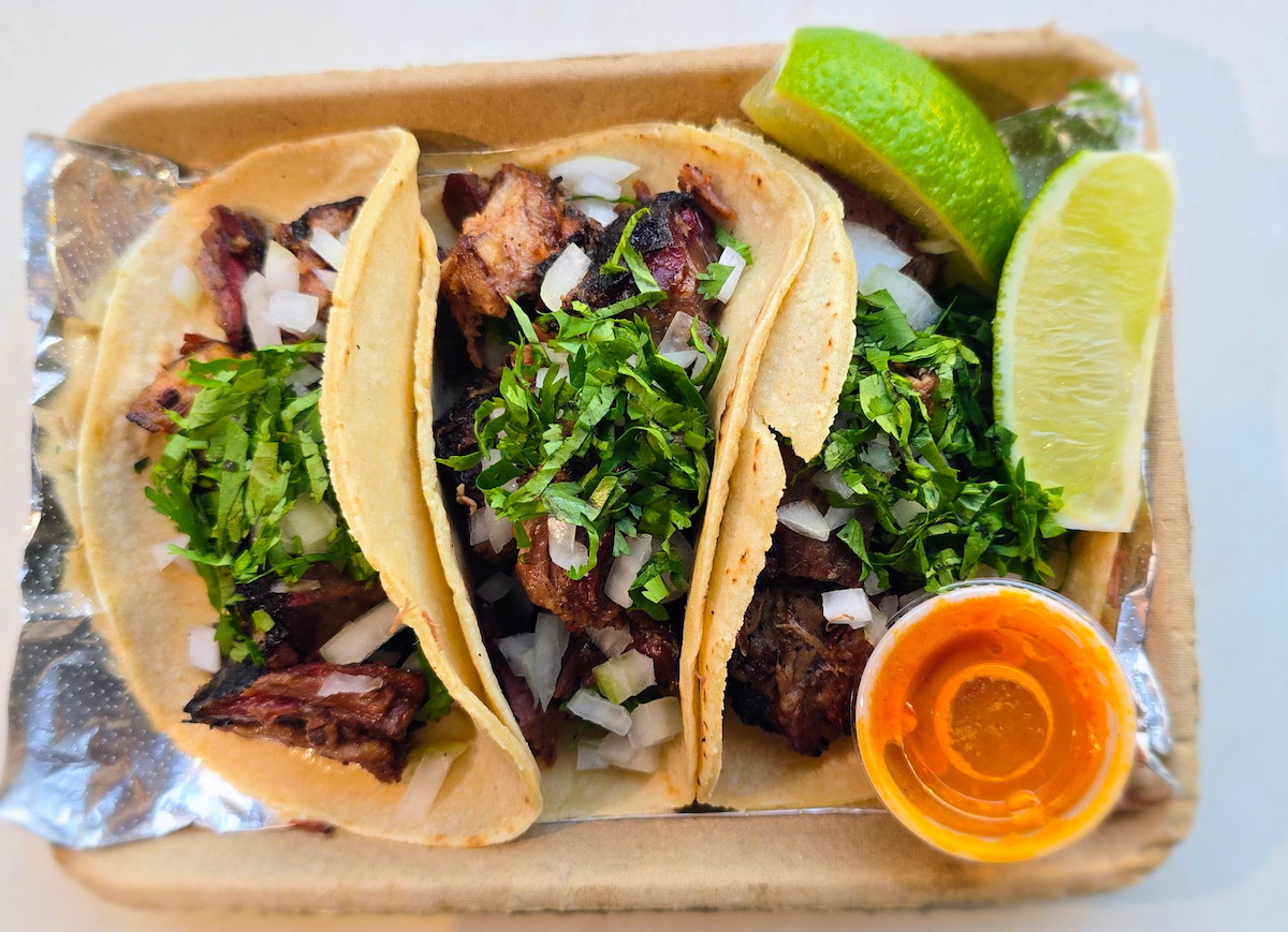Brisket tacos at Hugo's at NRG Stadium. | Photo by H-Town Restaurant Group