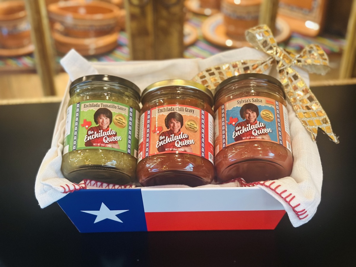 2025 Gift Box cookbook not pictured - DiningOut The trio of Sylvia's signature sauces. | Photo by Sylvia's Enchilada Kitchen