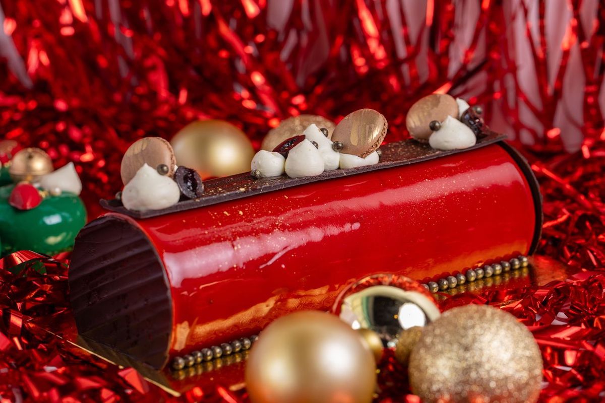 The black forest bûche de Noël at Common Bond. | Photo by Andrew Hemingway