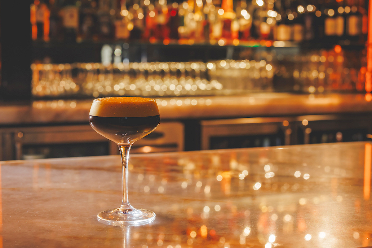 Pandan Espresso Martini_PhotobyChaseHall - DiningOut The Pandan Espresso Martini at Maison Chinoise. | Photo by Chase Hall
