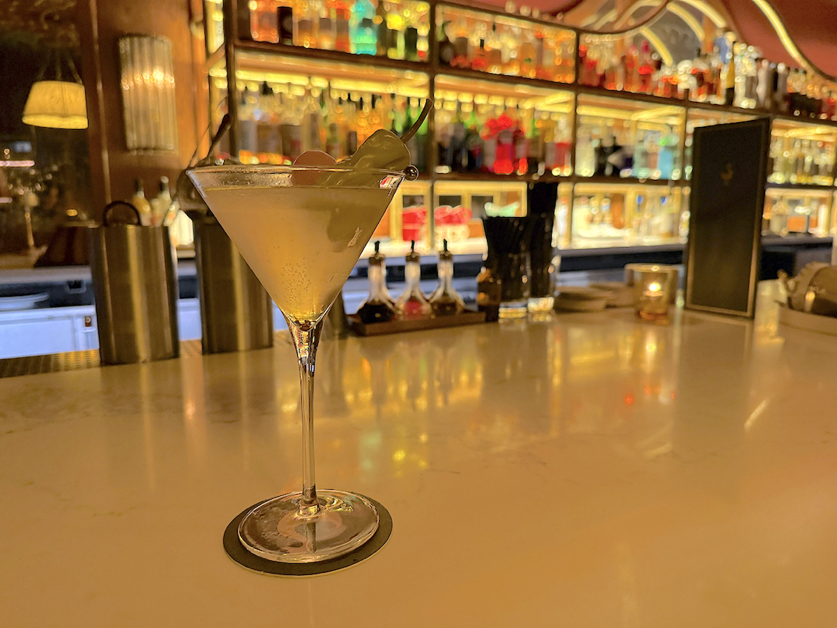 Greek salad martini at Goose Bar. | Photo by Desiree Gutierrez