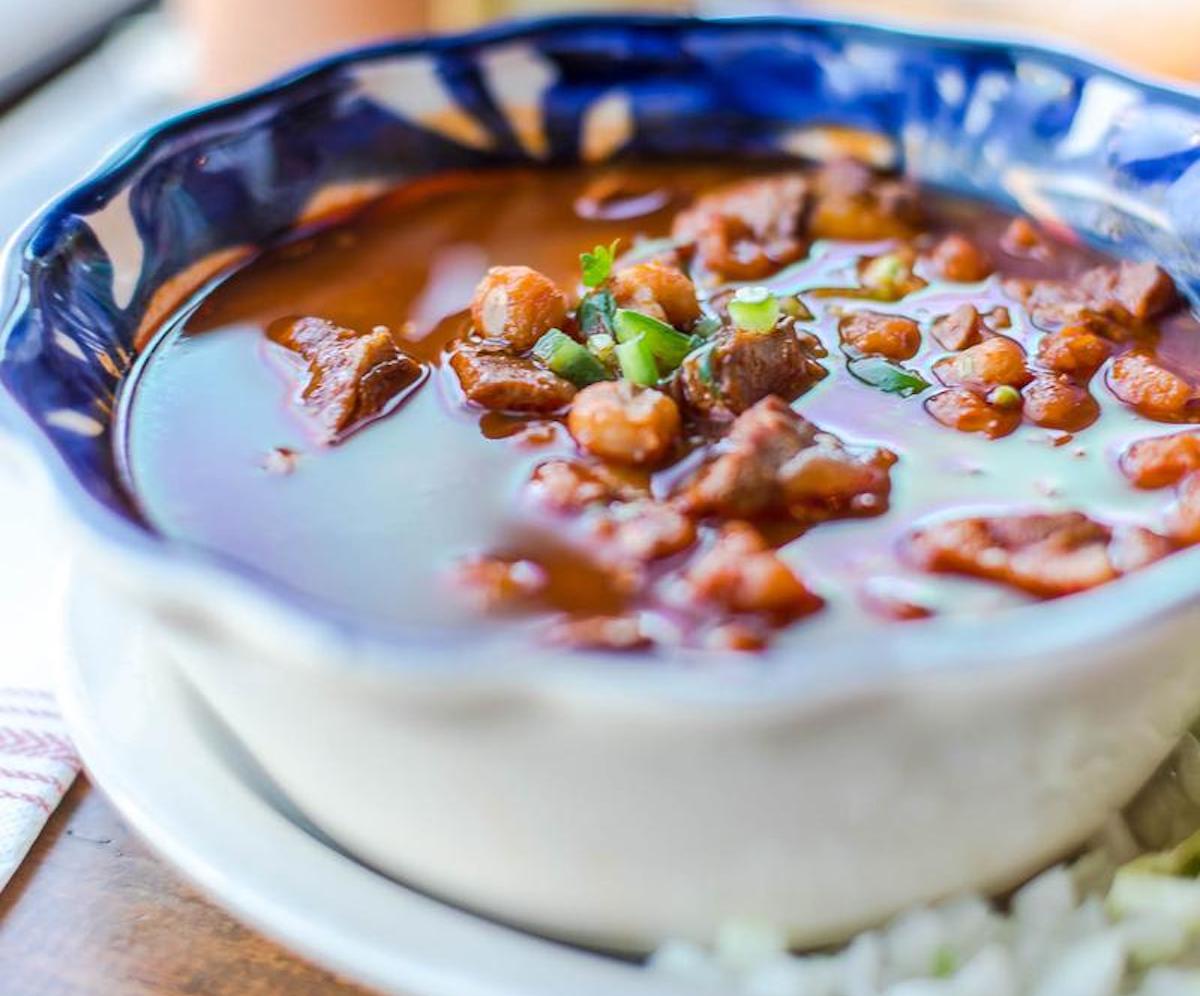 Gonzalez - DiningOut Menudo with beef tripe, onion garlic, potatoes, hominy and guajillo sauce at Gonzalez Restaurant. | Photo by Gonzalez Restaurant