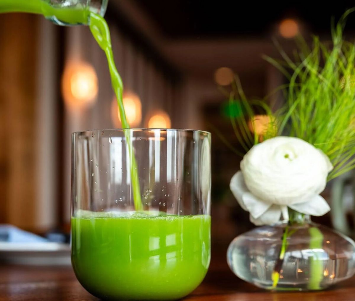 Green juice served at brunch at the Fancy. | Photo by Victoria Gaytan
