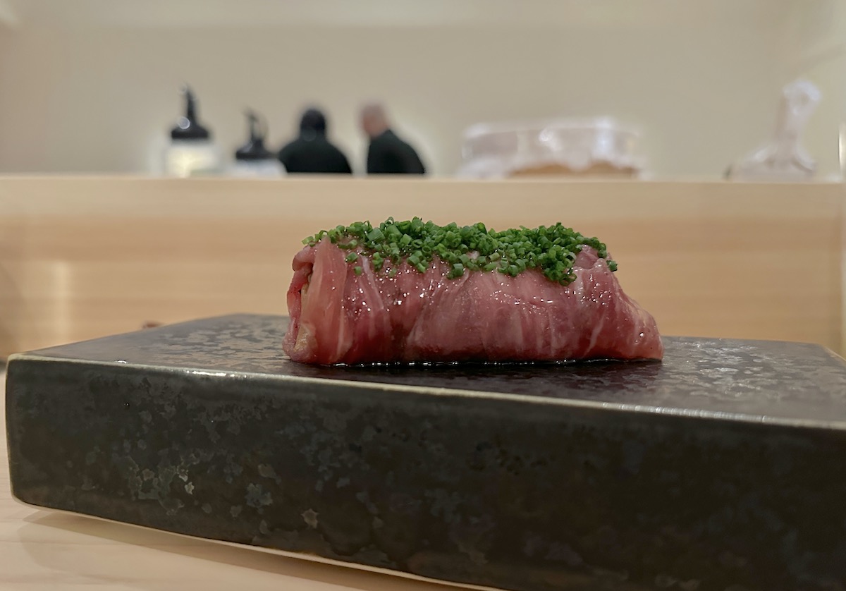 Wagyu lumpia aka the "reverse beef Wellington" at Oru. | Photo by Megha McSwain