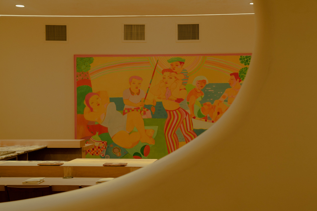 A peek into the dining room, featuring a 24-seat counter, at Oru. | Photo by Comma Hospitality