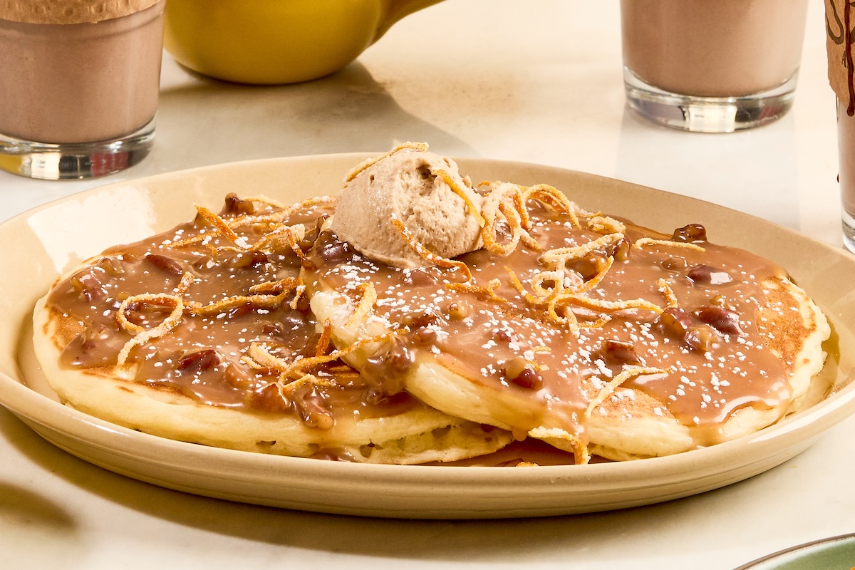 Try the new and limited time Sticky Toffee Pancakes. | Photo by Snooze, an a.m. Eatery