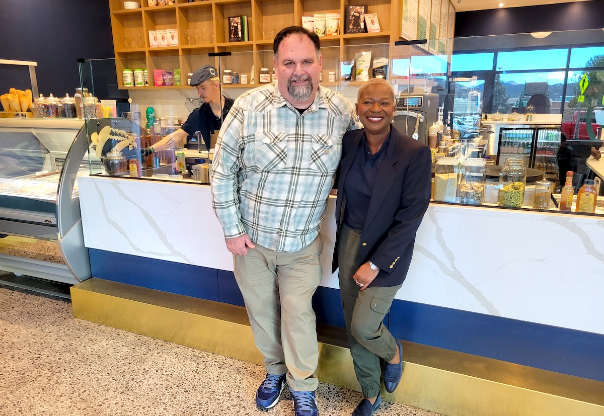Steve Laser and chef-owner Mawa McQueen at the Boulder cafe. | Photo by Linnea Covington