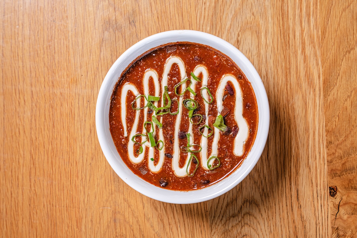 Plant-based chili from Next Level Veggie Grill. | Photo by Stephanie Kelly Photography