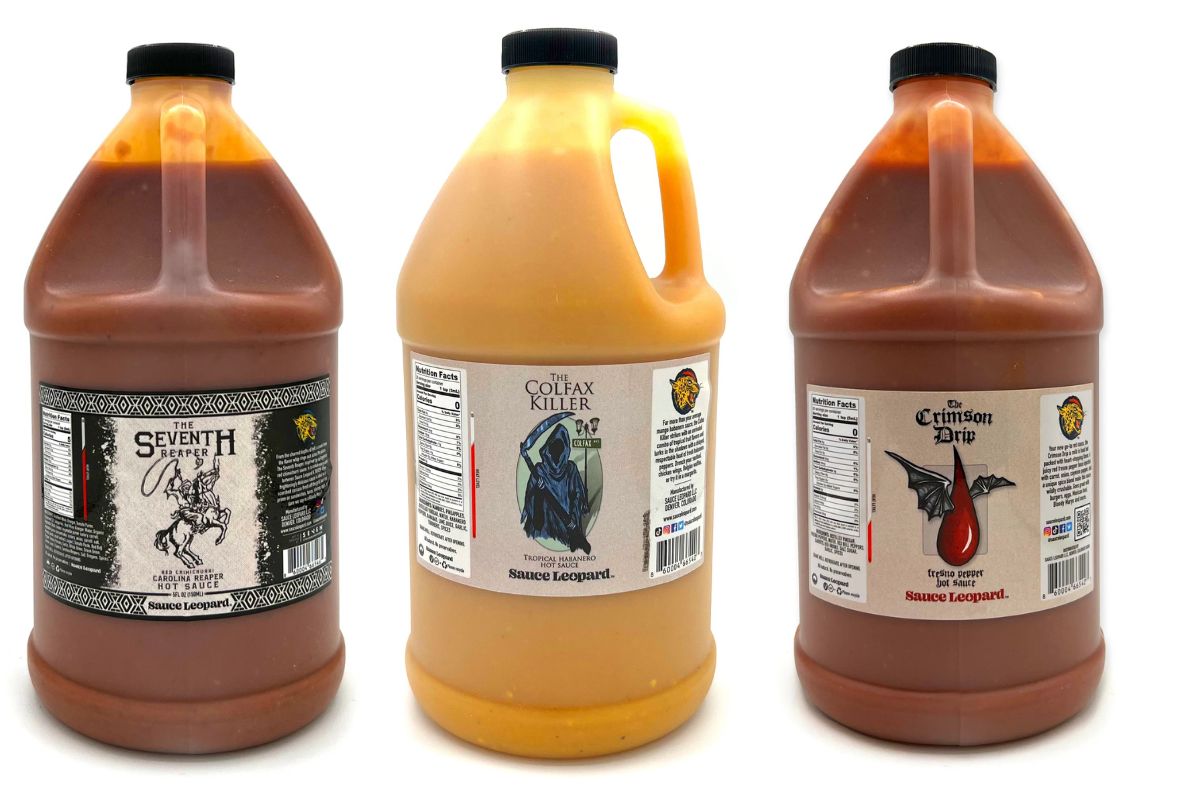 Every spice lover will rejoice with a half-gallon of this locally made hot sauce. | Photo courtesy of Sauce Leopard