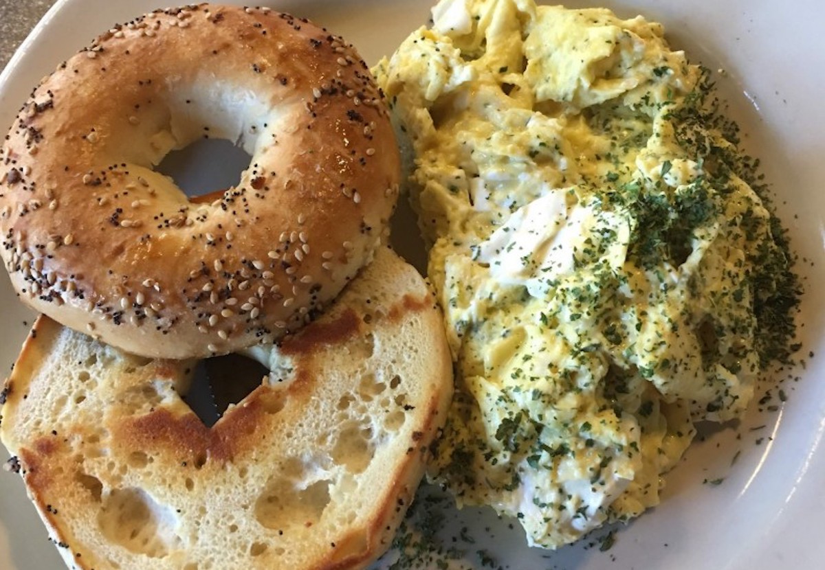 Bagel with the Sassy Scramble at Thumbs Up Diner. | Photo by Thumbs Up Diner