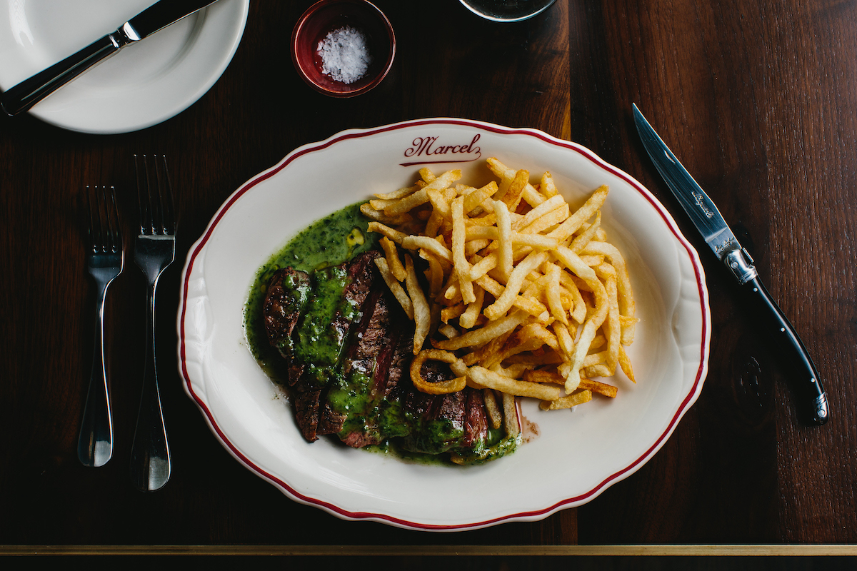 L'entrecote, with sauce verte and frites. | Photo by Andrew Thomas Lee
