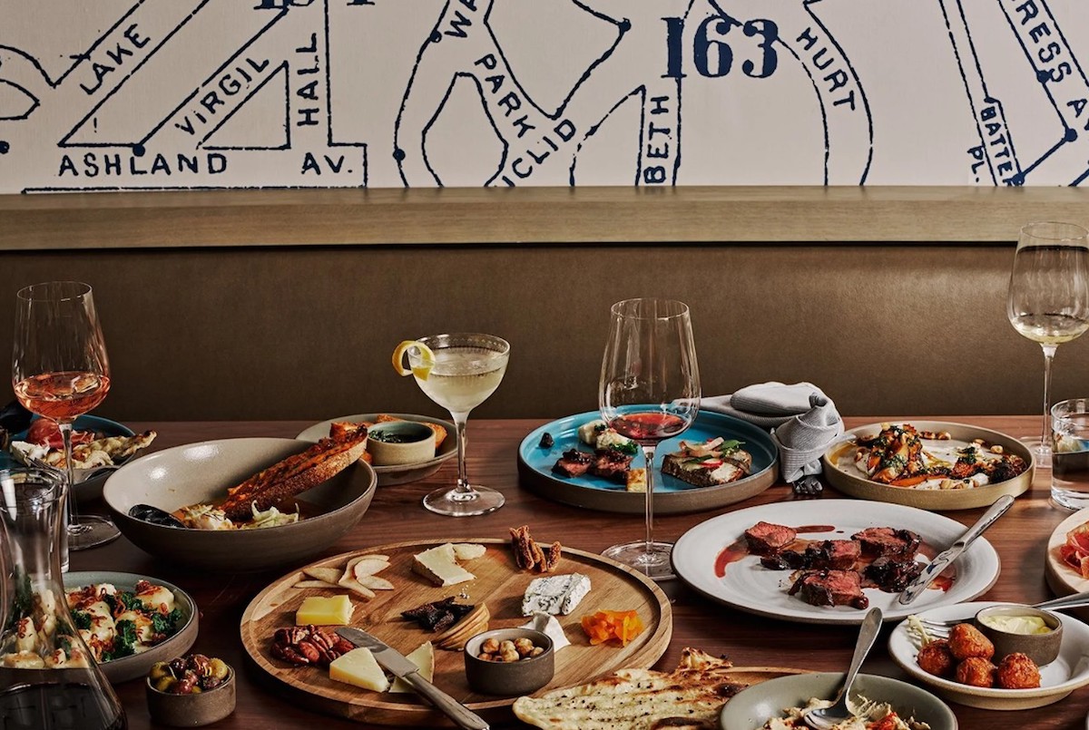 A spread of food, wine, and cocktails at Madeira Park. | Photo by Madeira Park