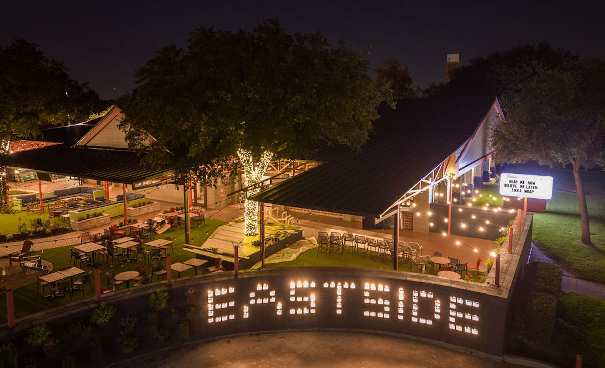 The patio at Birdie's Eastside after dark. | Photo by Kathy Tran