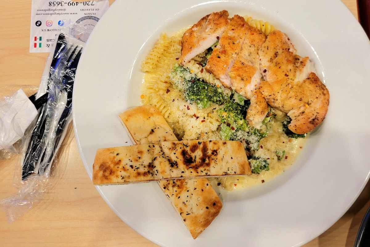 You can get classic Chicken Alfredo at Maiz y Fuego, as well as tacos. | Photo by Linnea Covington