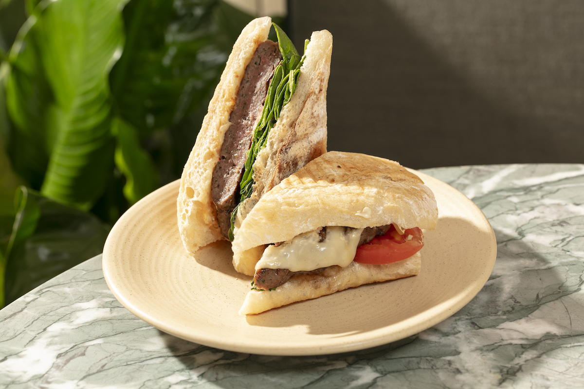 The Bronte Burger, built on ciabatta, at Little Ruby's. | Photo by Wish You Were Here Group