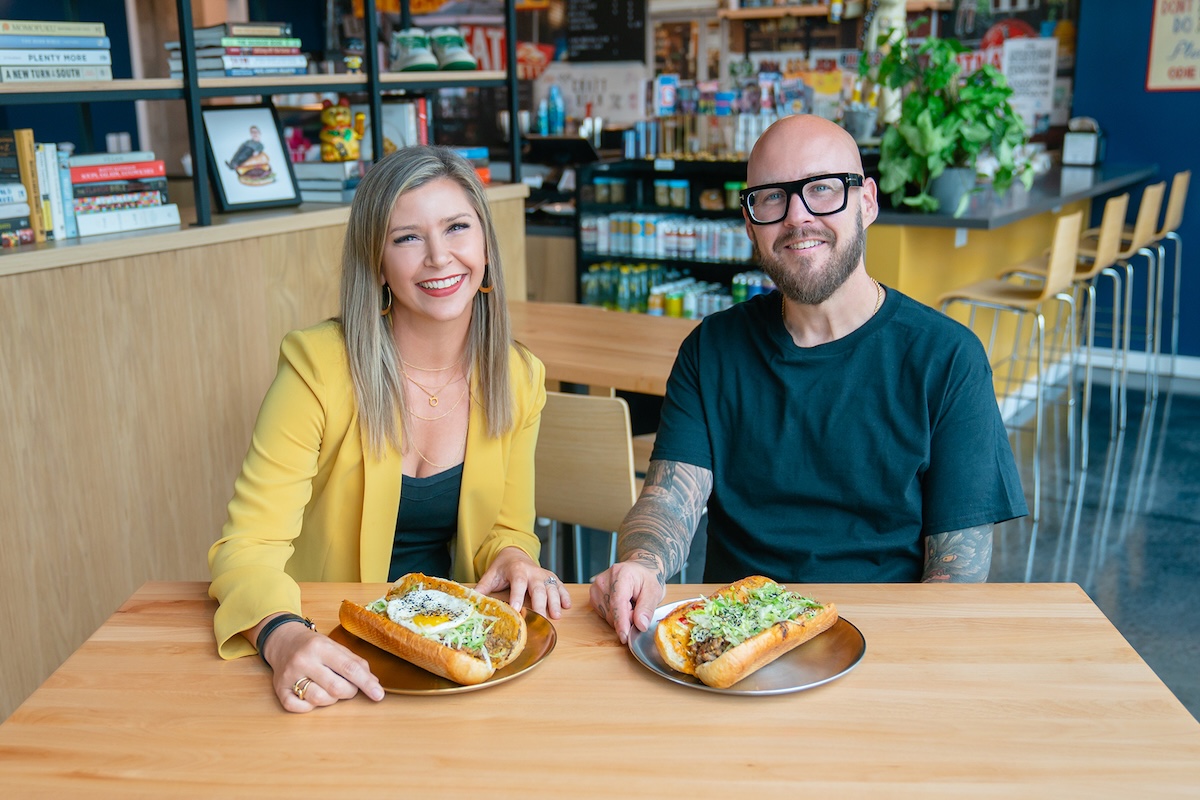 Chef'n It host Tarah Runco with chef Cliff Blauvelt of Odie B's. | Photo by Behind the Apron Media