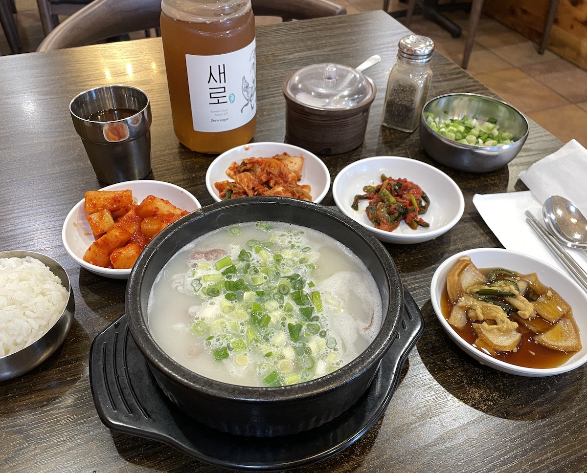 A soul-warming spread from Doma Seolleongtang. | Photo by Aaren Prody 