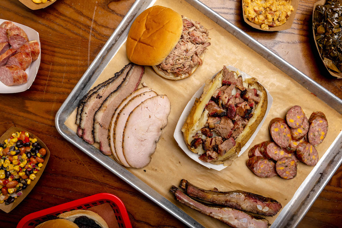 A barbecue spread featuring turkey, brisket, sausage, and more at Doziers BBQ. | Photo by the Finn
