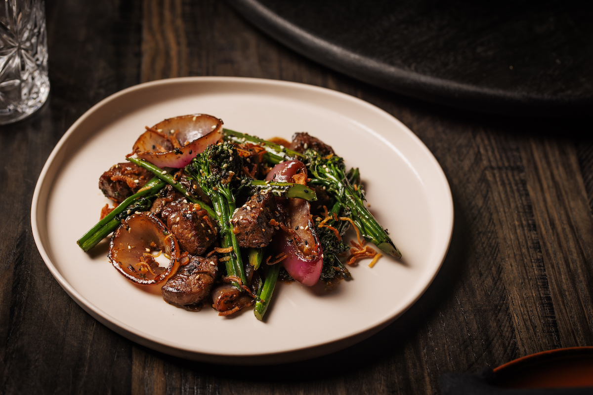 Filet and broccoli at Night Rooster. | Photo by Samantha Marie Photography