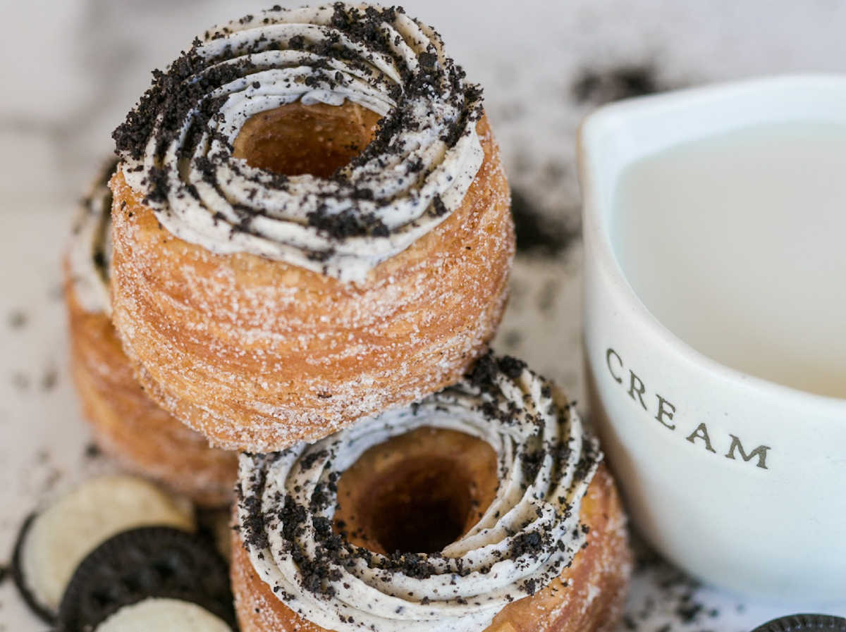 Cookies and cream doughnuts at Five Daughters Bakery. | Photo by Five Daughters Bakery
