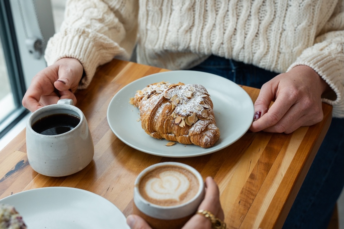 Hearth_almond_croissant_and_coffee_by_Jeff_Fierberg - DiningOut Hearth is is the perfect spot for a pastry and coffee. | Photo by Jeff Fierberg