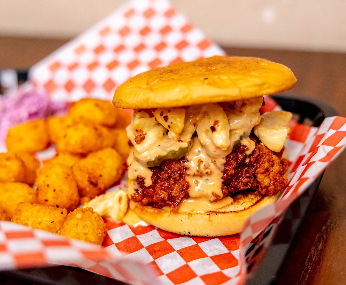 The Mac Daddy sandwich at Hot Peckers. | Photo by the Finn