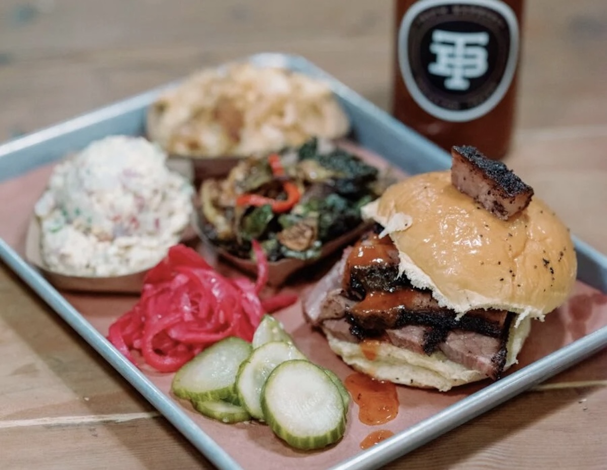 A barbecue platter from Truth BBQ at the Garden & Gun Rodeo Smoke Show. | Photo by Garden & Gun