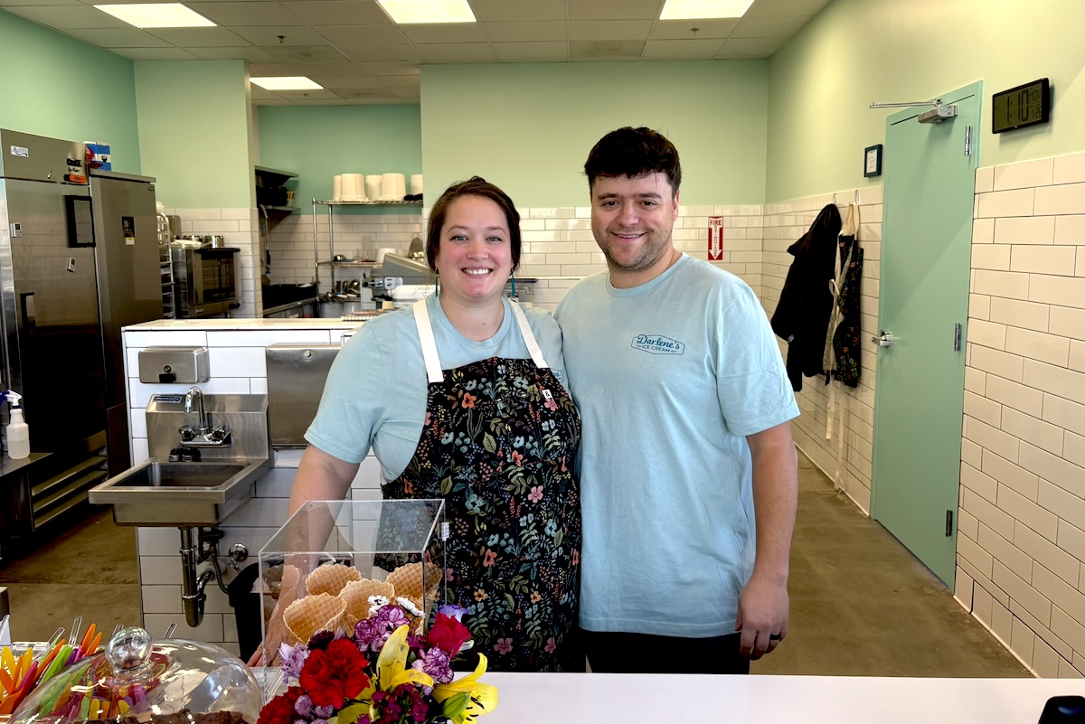 Joy Williams-Clark and Kyle Clark, owners of the newly-opened Darlene's Ice Cream in Aurora. | Photo by Sara Rosenthal