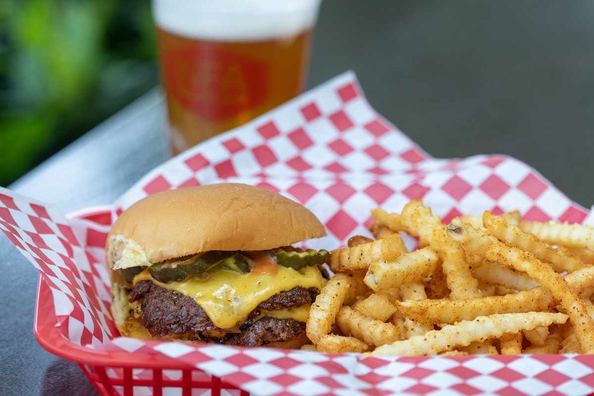 Cheeseburger and crinkle cut fries at NFA Burger. | Photo by Heidi Harris