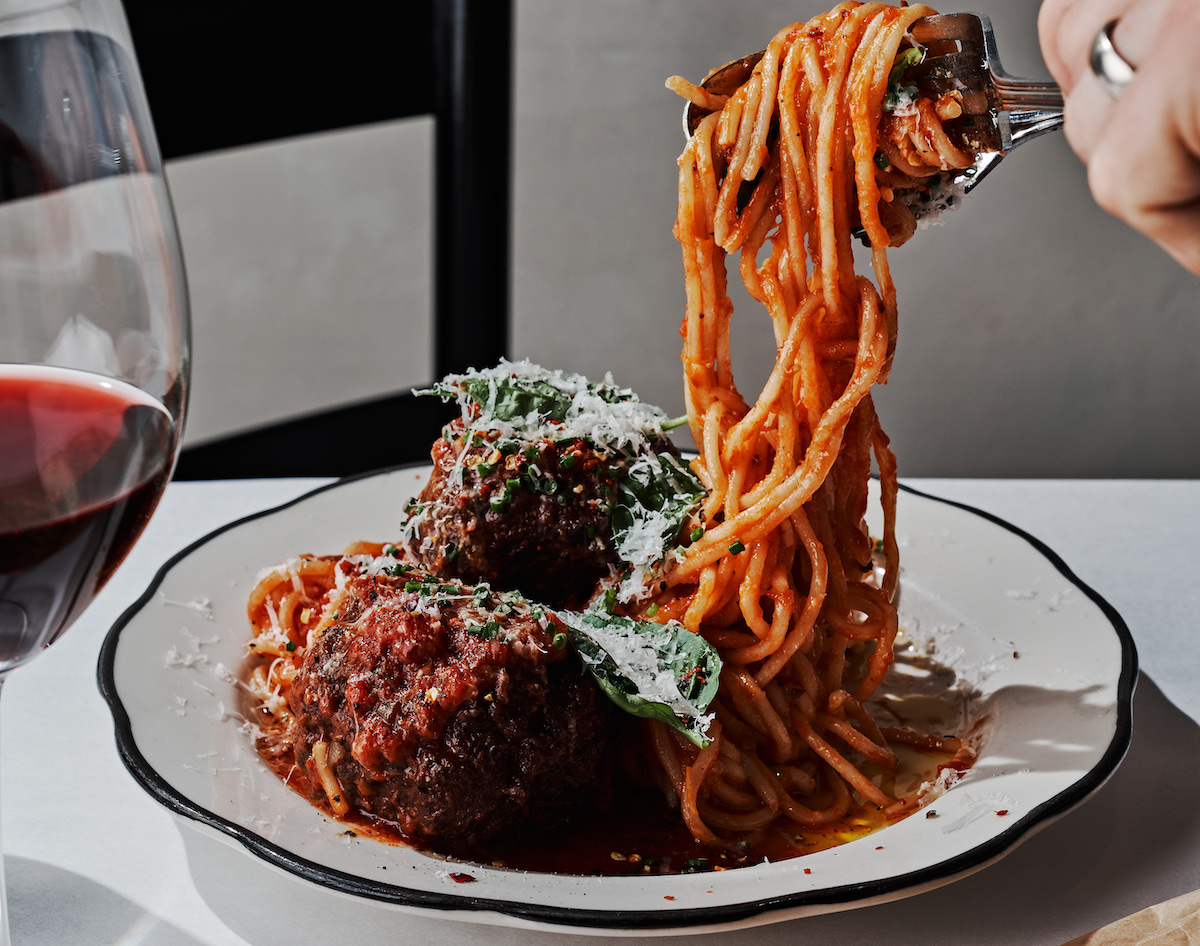 Old-fashioned spaghetti and meatballs at no. 246. | Photo by Andrew Thomas Lee