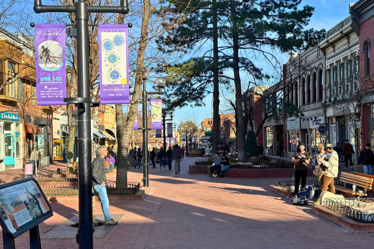 Pearl Street Boulder - DiningOut Pearl Street is Boulder's lively pedestrian mall. | Photo by Max Sutton-Vermeulen