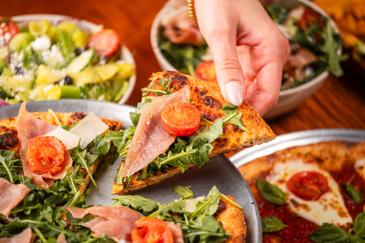 Arugula prosciutto pizza at Pizza Zquare. | Photo by the Finn