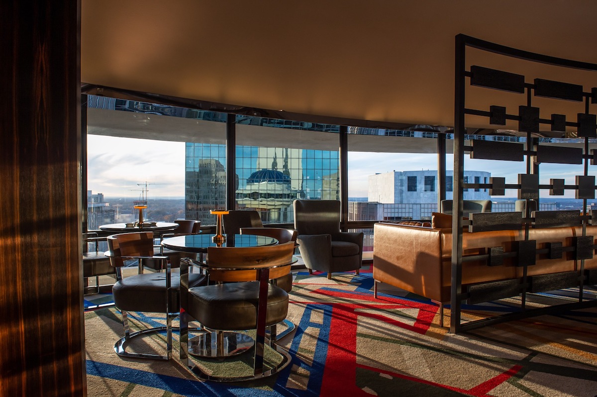 Sky high city views from the dining room at Polaris. | Photo by Polaris