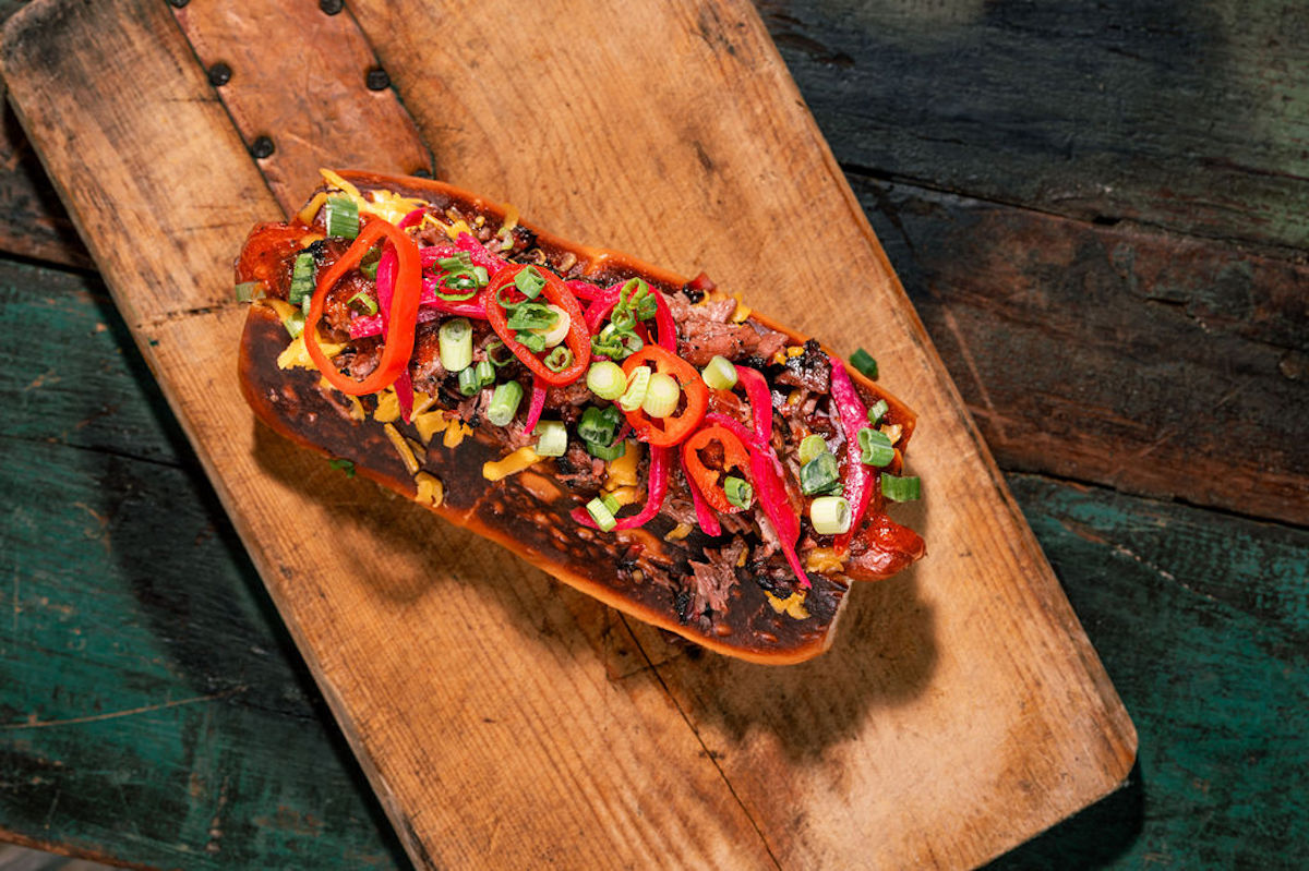 The limited time Southern Smoke Full Tilt Smoky Dog at Goode Co. BBQ. | Photo by Goode Co.
