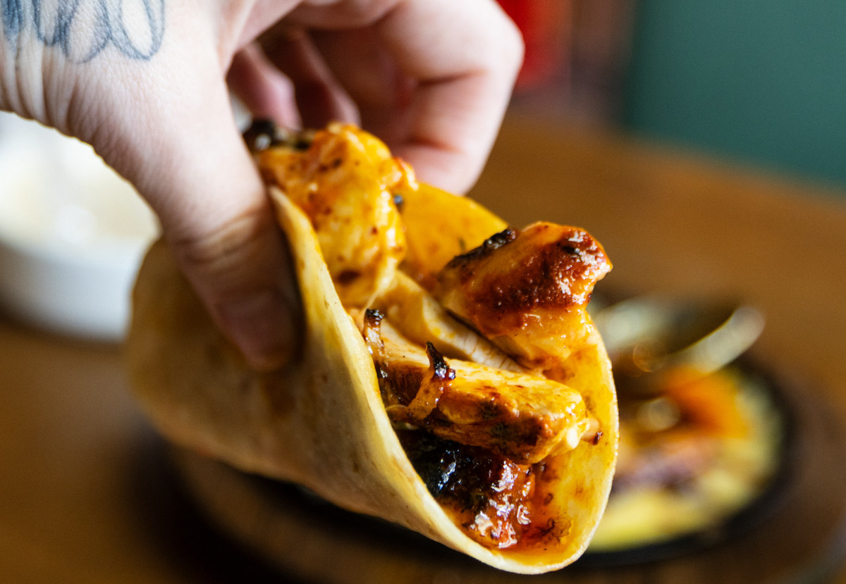 Superica - DiningOut Soft chicken taco at Superica. | Photo by Superica