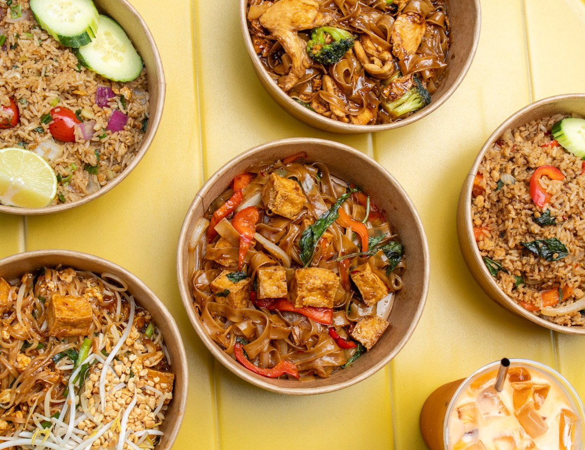 Various rice and noodle bowls at Tyde Tate. | Photo by Tyde Tate