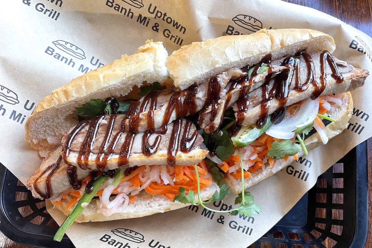 Uptown_Banh_Mi_duck_banh_mi_by_Ruth_Tobias - DiningOut Uptown Banh Mi & Grill has a great duck sandwich. | Photo by Ruth Tobias