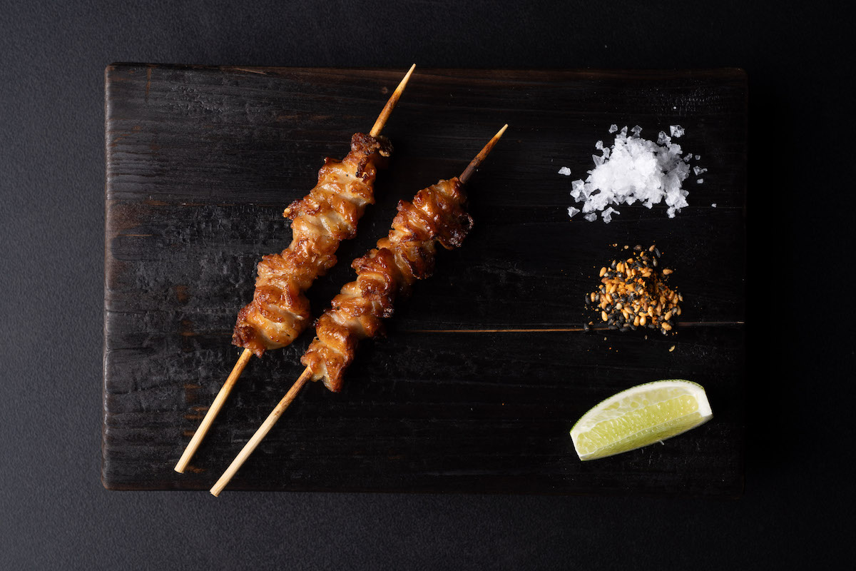 Simple yakitori presentation at Toga, coming soon from Comma Hospitality. | Photo by Comma Hospitality