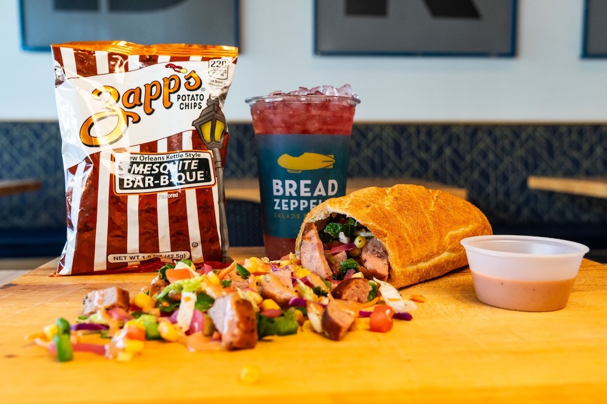 “The Rodeo” Jalapeño Sausage Zeppelin at Bread Zeppelin. | Photo by Bread Zeppelin