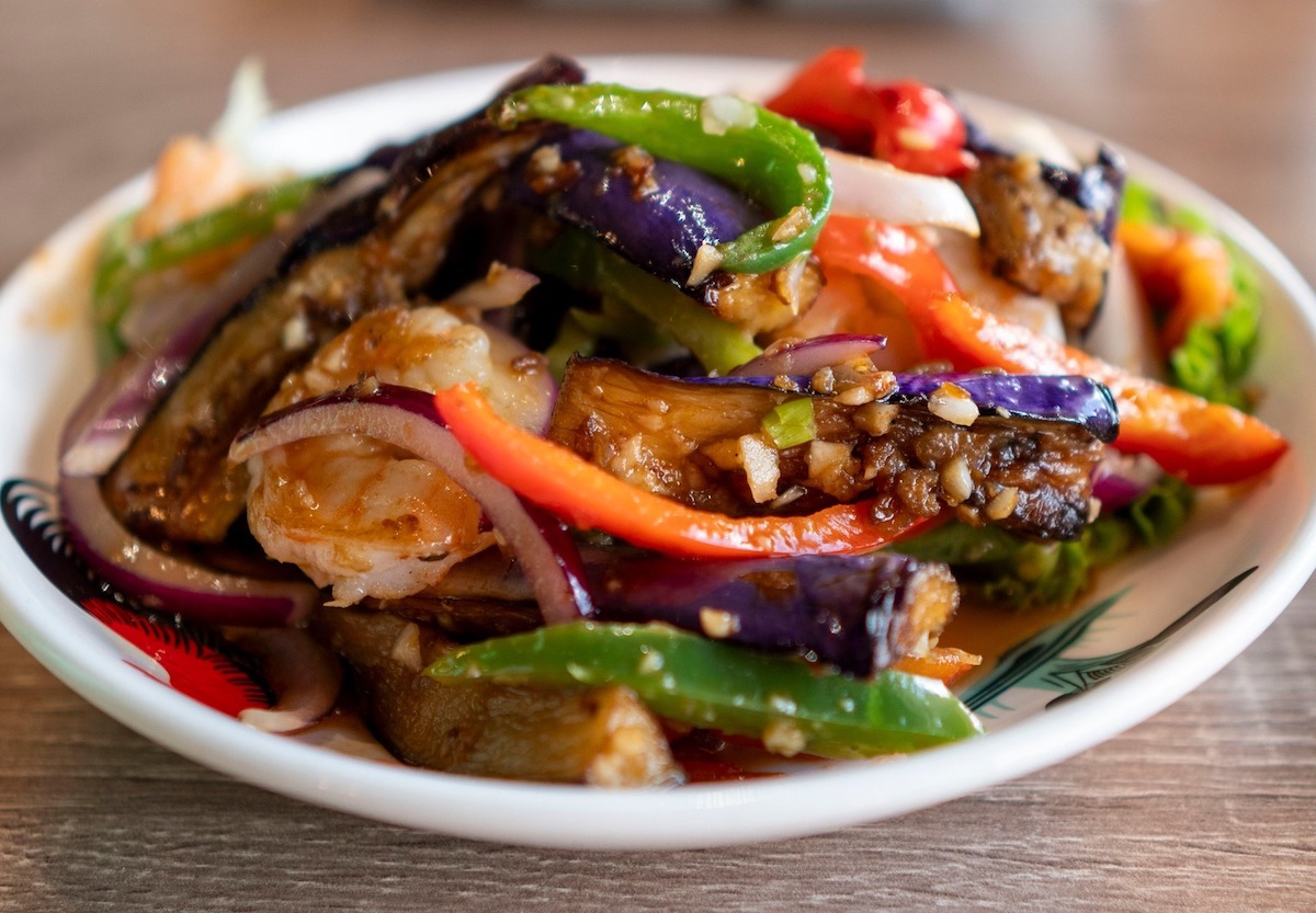 Eggplant with shrimp at Sambal Chef. | Photo by Sambal Chef